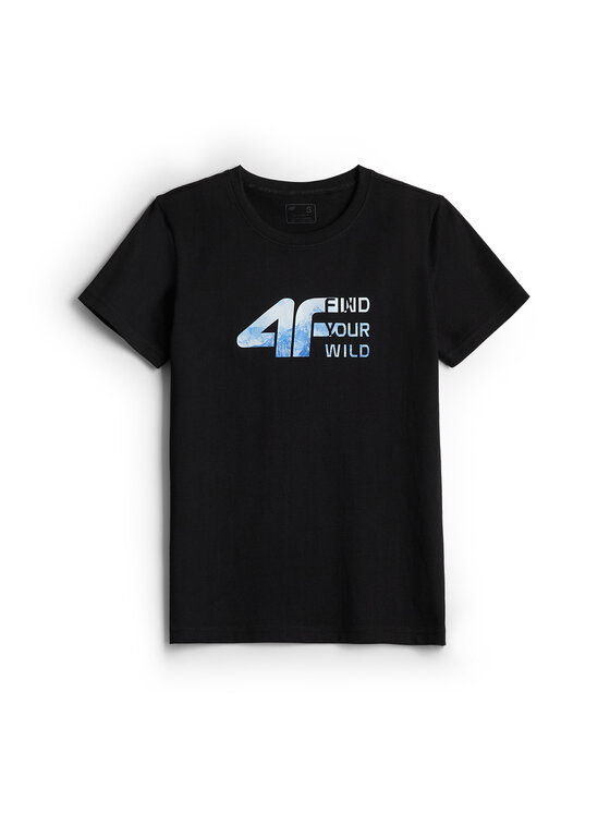 4F 4F T-Shirt TREKKING Czarny Regular Fit