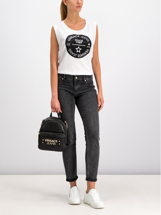 Versace Jeans Versace Jeans Marškinėliai D3HTB6T8 Balta Regular Fit