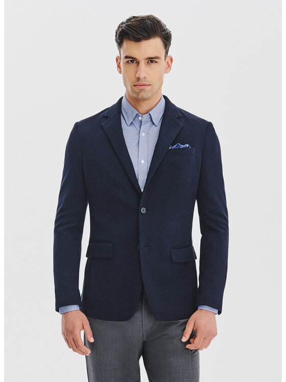 Pako Lorente Pako Lorente Marynarka P25WF-3X-009 Granatowy Slim Fit