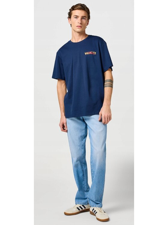 Wrangler Wrangler T-Shirt Big Graphic Tee Niebieski Regular Fit