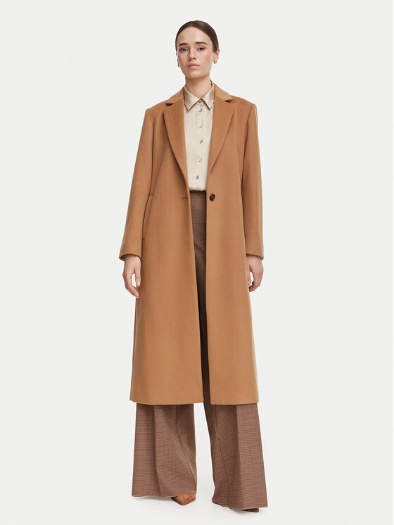 Marella Marella Gyapjú kabát Pavido 2623016031 Barna Loose Fit