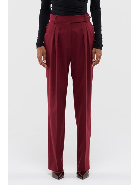 BENU BENU Spodnie garniturowe AW25 Bordowy Regular Fit
