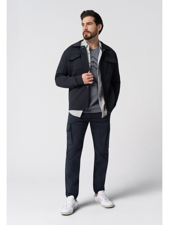Volcano Volcano Bluza JB-OAK Granatowy Regular Fit