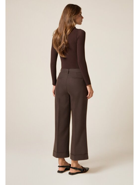 Oltre Oltre Pantaloni di tessuto P01AR009224N022 Marrone Baggy Fit