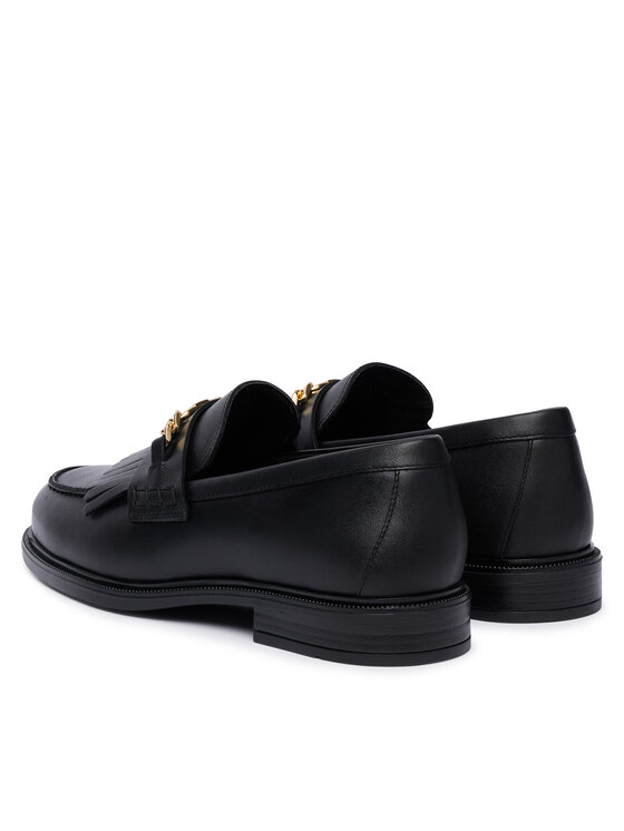 Tommy Hilfiger Tommy Hilfiger Loafers Th Chain Fringe Leather Loafer FW0FW09668 Μαύρο