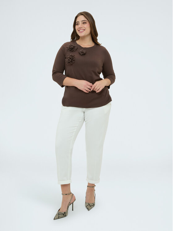 Fiorella Rubino Fiorella Rubino T-shirt G03TL008894N022 Marrone Regular Fit