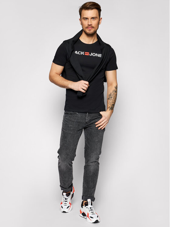 Jack&Jones Jack&Jones Póló Jjecorp Logo 12137126 Fekete Slim Fit
