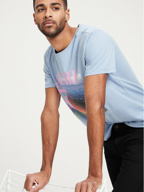 Cross Jeans Cross Jeans T-Shirt 15914-005 Błękitny Regular Fit