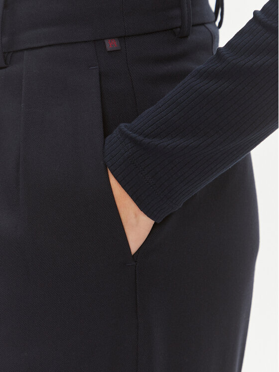 Tommy Hilfiger Tommy Hilfiger Spodnie materiałowe Core WW0WW39725 Granatowy Relaxed Fit