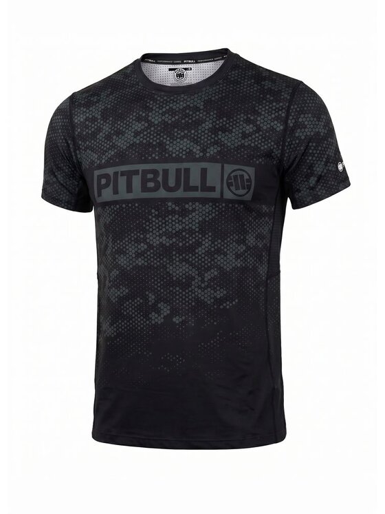 PITBULL PITBULL Koszulka techniczna HEX CAMO HILLTOP Zielony Regular Fit