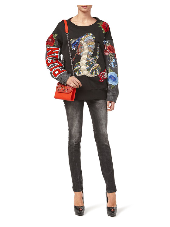 PHILIPP PLEIN PHILIPP PLEIN Jegginsy 30879 Czarny Jegging Fit