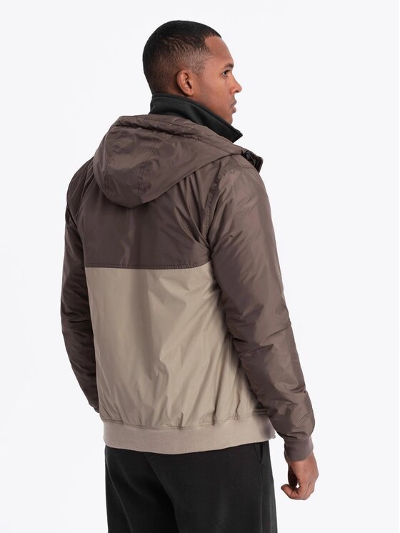 Ombre Ombre Kurtka przejściowa OM-JANP-0194 Beżowy Regular Fit