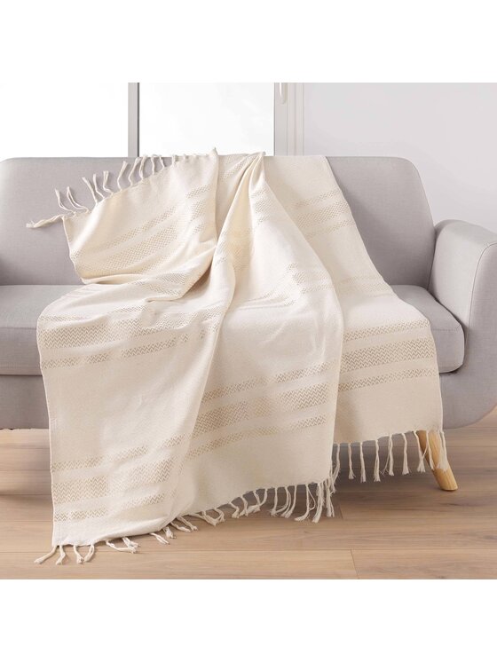MIAhome MIAhome Koc Pled Narzuta 150x125 cm TIAGO Beżowy