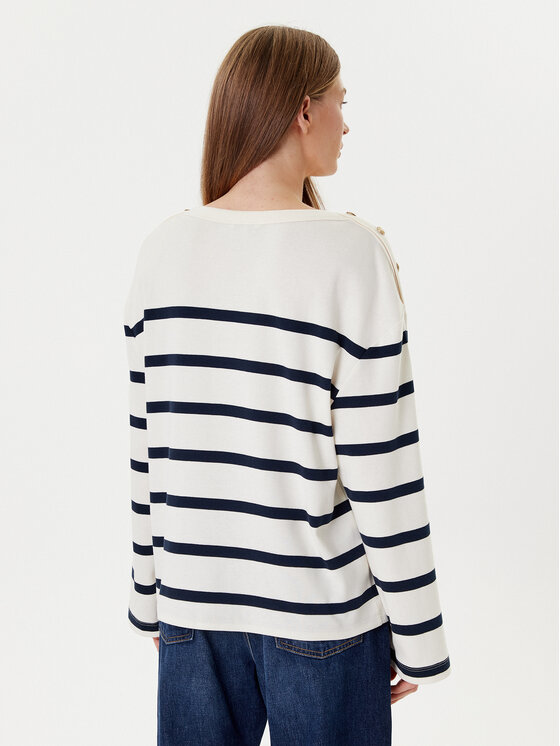 Tommy Hilfiger Tommy Hilfiger Bluse Gold Button WW0WW45760 Écru Relaxed Fit