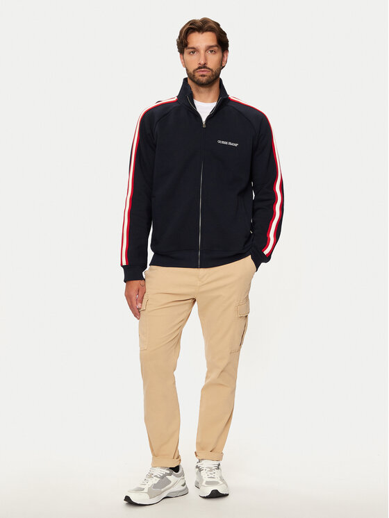 Guess Jeans Guess Jeans Džemperis ar kapuci M4BQ38 K9V31 Tumši zils Regular Fit