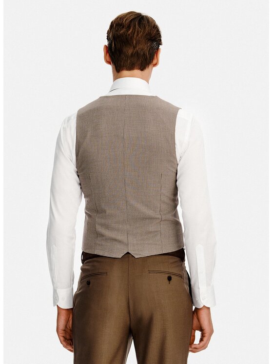 Pako Lorente Pako Lorente Kamizelka garniturowa P26SF-8X-010 Brązowy Slim Fit