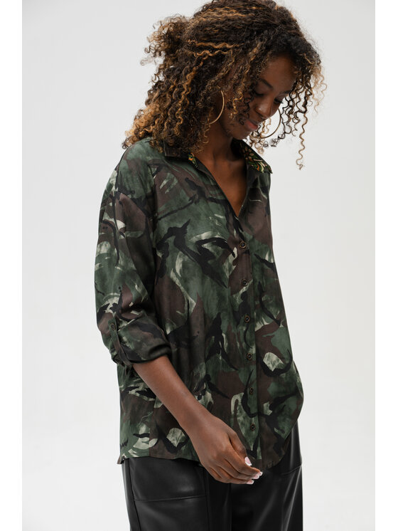 blue shadow blue shadow Koszula Teo Khaki Regular Fit