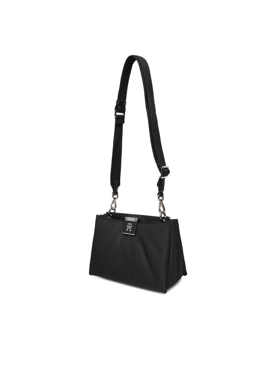 Tommy Hilfiger Tommy Hilfiger Handtasche Th Her Med Satchel Nylon Sv AW0AW18200 Schwarz