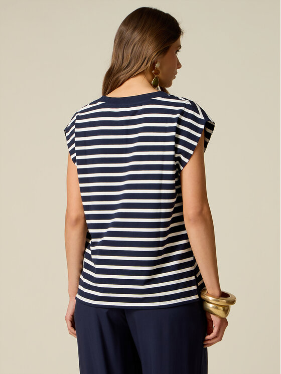 Oltre Oltre T-Shirt G01QJ004717N0Z4 Niebieski Regular Fit