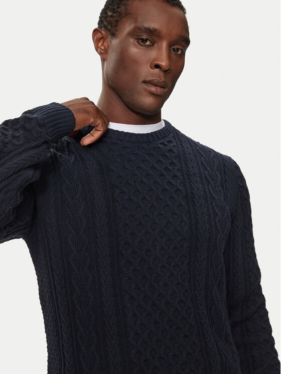 INDICODE INDICODE Pulover Belinski 35-380 Bleumarin Regular Fit