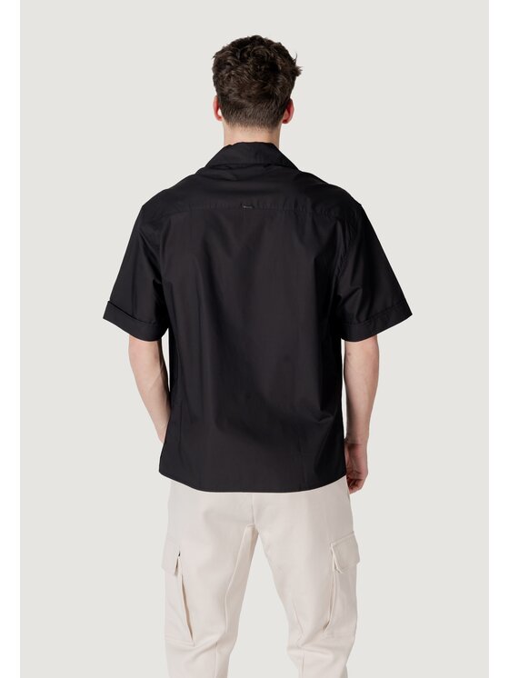 Antony Morato Antony Morato Camicia GRANADA RELAXED FIT WITH LOGOED METAL BADGE Nero Relaxed Fit
