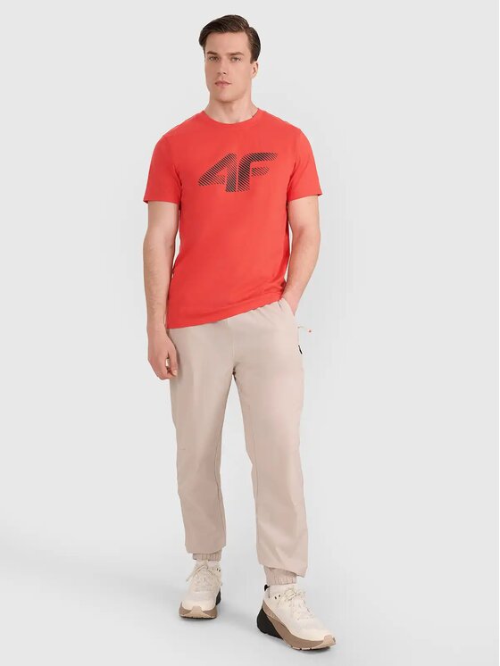 4F 4F T-Shirt 4FWMM00TTSHM2257-062S Czerwony Regular Fit