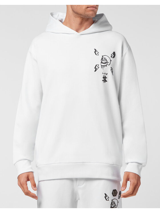 PHILIPP PLEIN PHILIPP PLEIN Mikina 201 Biela Regular Fit