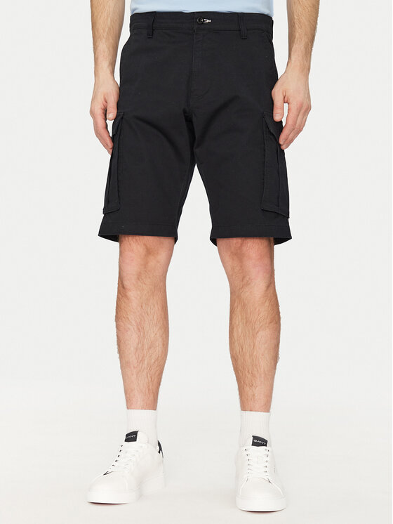Gant Gant Pantalon scurți din material 205069 Negru Relaxed Fit