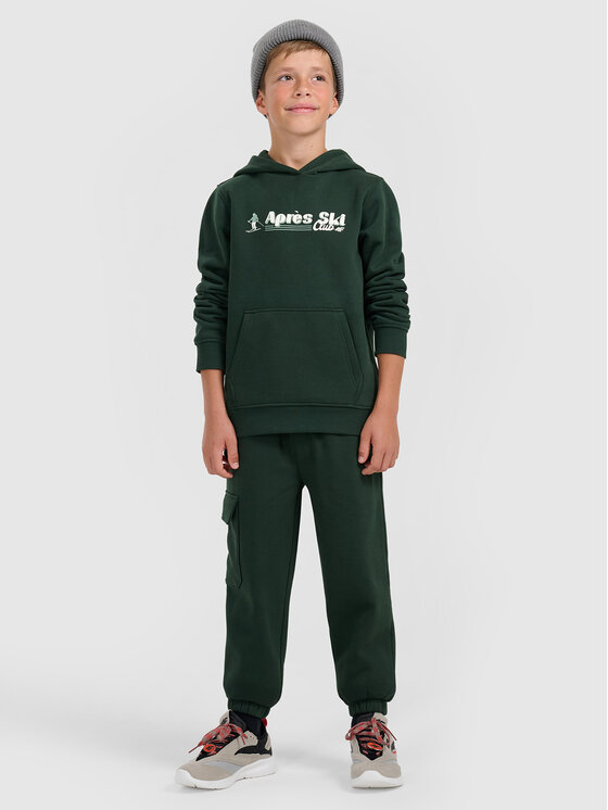 4F 4F Spodnie dresowe APRES SKI Zielony ciemny Regular Fit