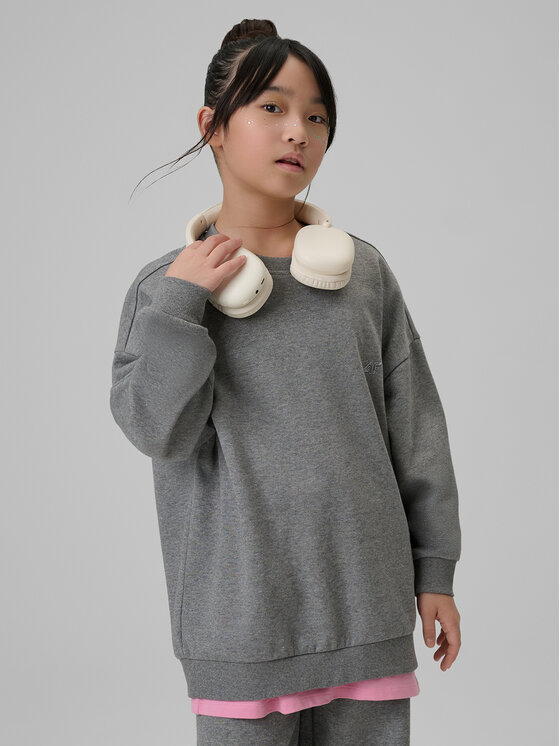 4F 4F Bluza SHINE ACADEMY Szary Loose Fit
