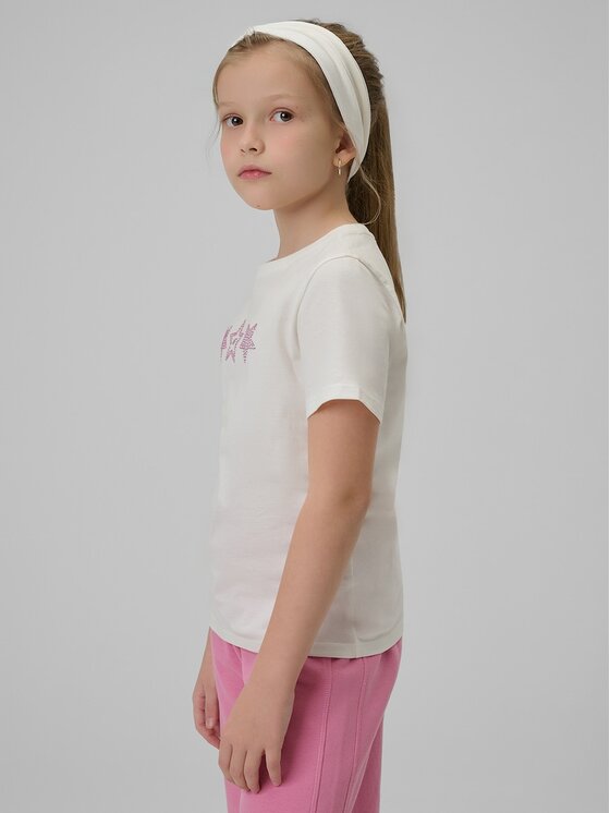 4F 4F T-Shirt 4FJRSS26TTSHF3455-11S Biały Regular Fit