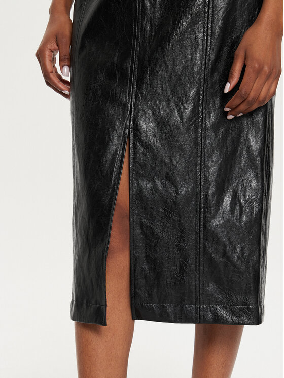 Marella Marella Spódnica z imitacji skóry Biagio 2423106071 Czarny Regular Fit