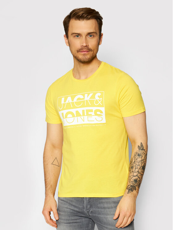 T-shirt Eddie 12172205 Giallo Slim Fit