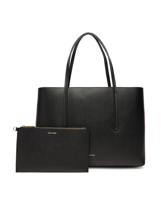 Calvin Klein Torebka Foil Logo Small Tote LV04F3275G Czarny