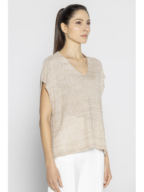 Deni Cler Milano Deni Cler Milano Sweter T-DC-S213-E2-40-13-1 Beżowy Regular Fit