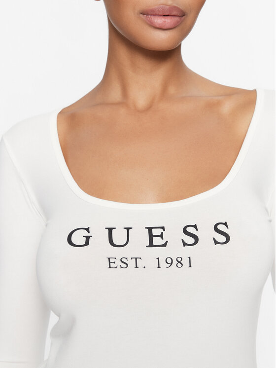 Guess Guess Majica Carrie O2BM31 KBBU1 Écru Regular Fit