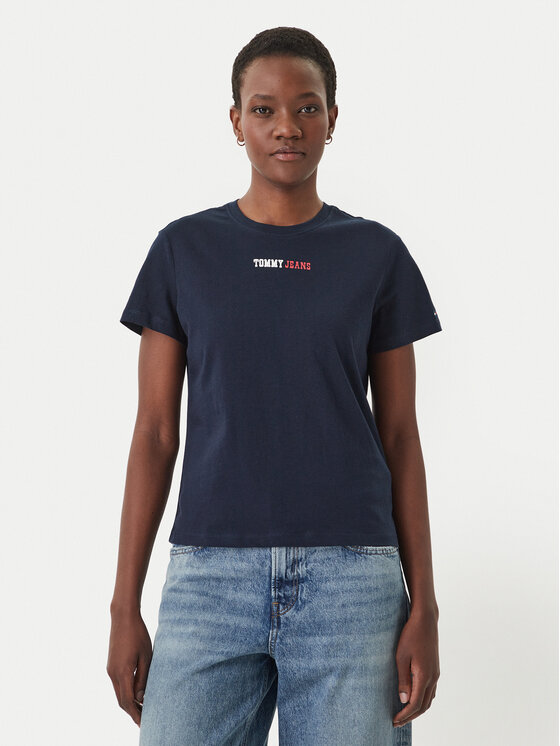 Tommy Jeans Tricou DW0DW22277 Bleumarin Regular Fit