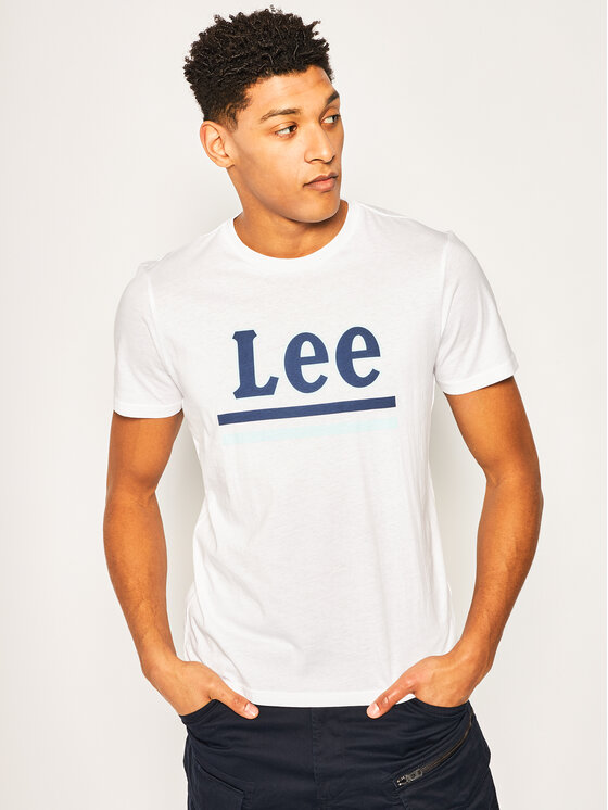 Lee Lee T-Shirt Stripe Tee L64VFQLJ 112115945 Biały Regular Fit