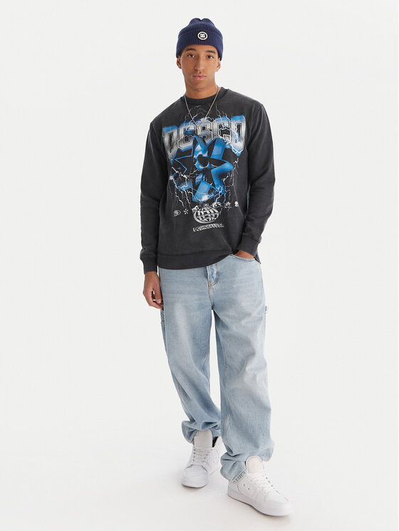 DC Shoes DC Shoes Bluză Skull Shock Crew EDYSF03251 Gri Regular Fit