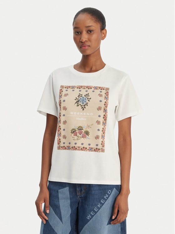 Weekend Max Mara Weekend Max Mara T-särk Pantera 2615971032 Valge Regular Fit