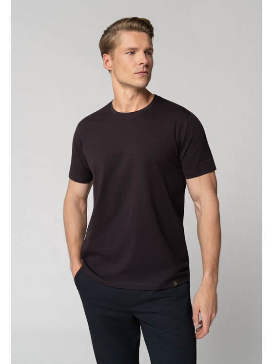 Volcano Volcano T-Shirt T-BASIC Brązowy Regular Fit