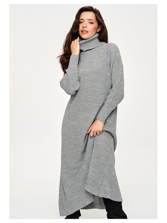 Makadamia Makadamia Sweter S181 Szary Loose Fit