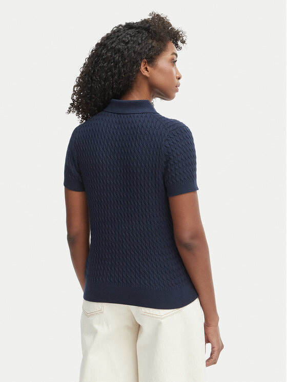 Tommy Hilfiger Tommy Hilfiger Тениска с яка и копчета WW0WW41474 Тъмносин Regular Fit