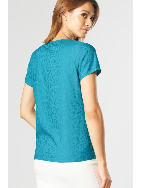 QUIOSQUE QUIOSQUE Halenka LIGHT SHIRT Tyrkysová Regular Fit