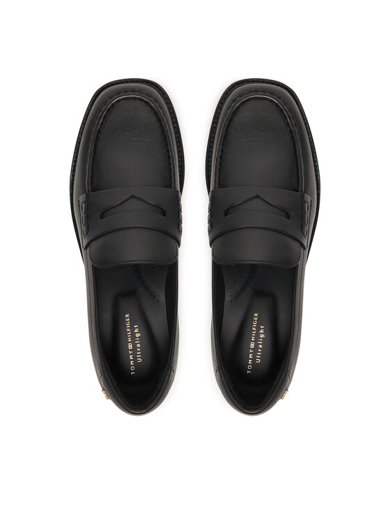 Tommy Hilfiger Tommy Hilfiger Slipper Elettra Penny Leather FW0FW09360 Schwarz