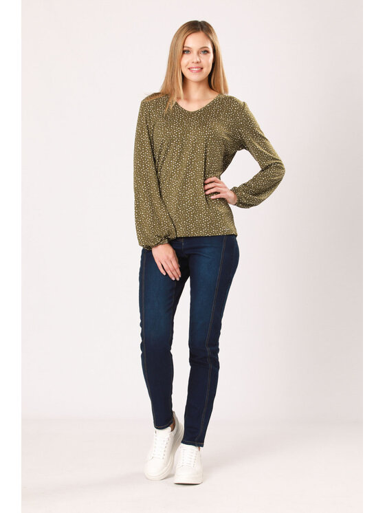QUIOSQUE QUIOSQUE Halenka GROCH BLOUSE Zelená Regular Fit