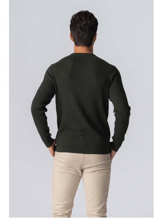 TeeShoppen TeeShoppen Sweter 'Basic Collection' Khaki Regular Fit