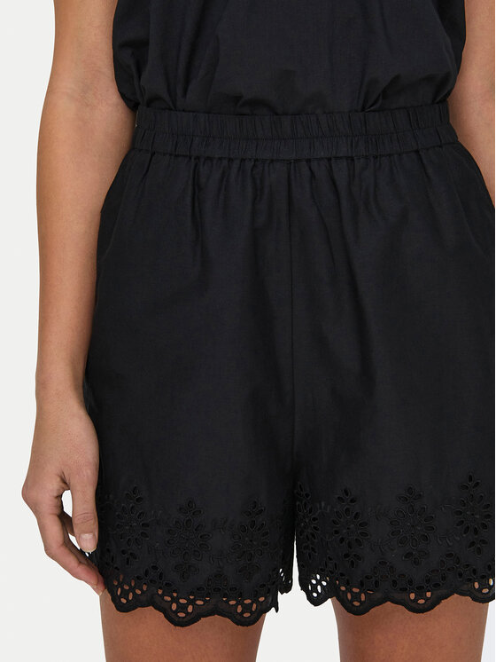 ONLY ONLY Šortky z materiálu Lou 15313167 Černá Loose Fit