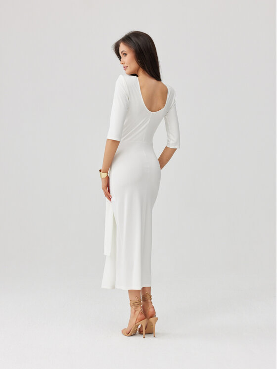 Roco Fashion Roco Fashion Sukienka codzienna Lidiana Écru Slim Fit