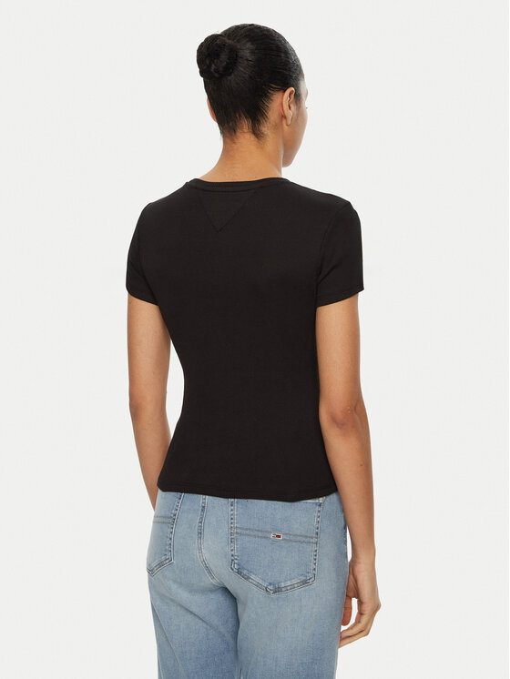 Tommy Jeans Tommy Jeans Marškinėliai DW0DW19435 Juoda Slim Fit